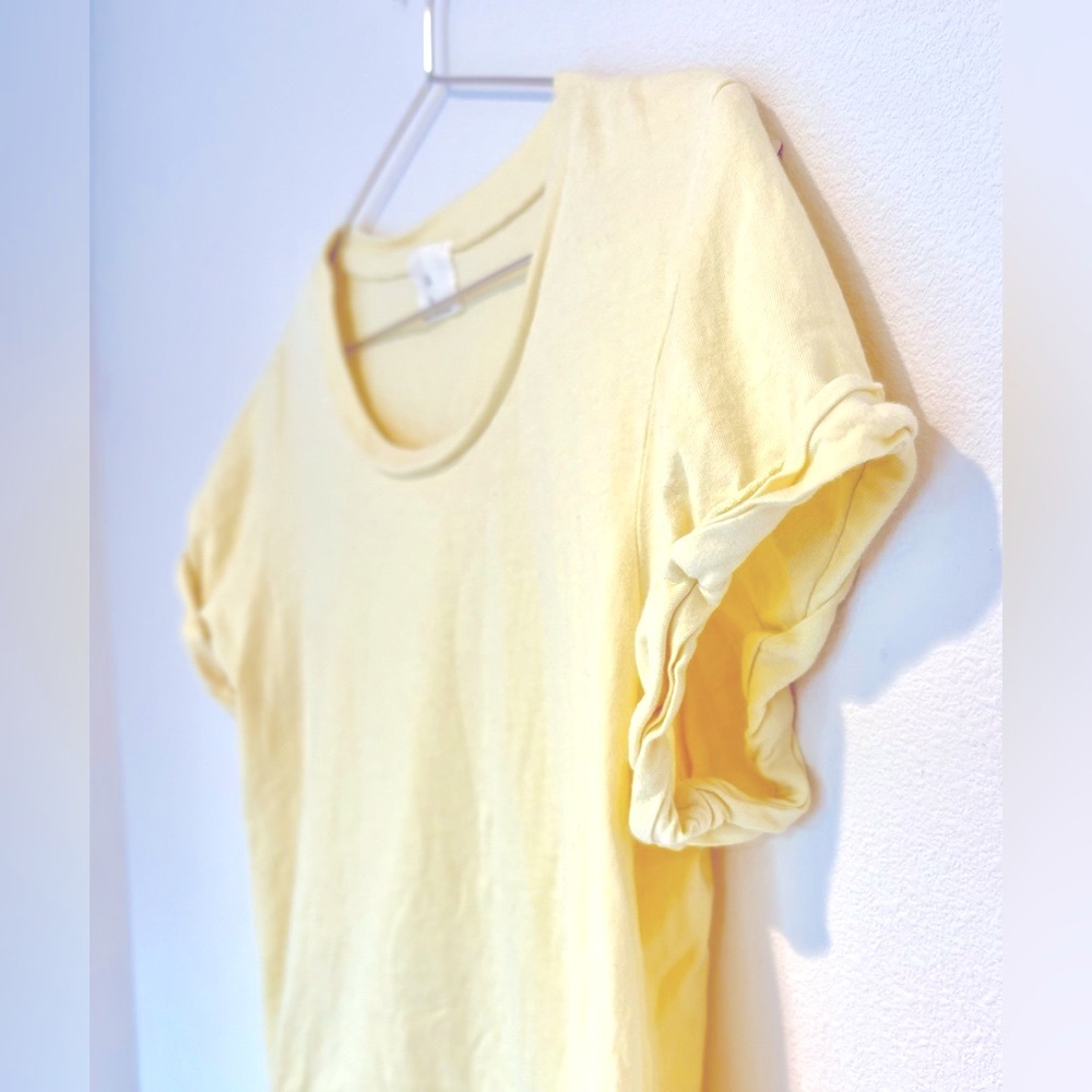 freebie ~ pastel cotton baby tee - lightweight buttercream rolled sleeve tee S